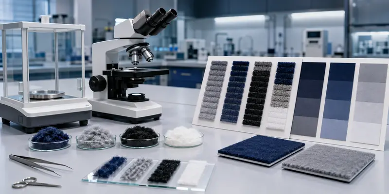 Flocking powder supplier laboratory equipment and samples used for technical quality evaluation Flocking powder supplier laboratory equipment and samples used for technical quality evaluation