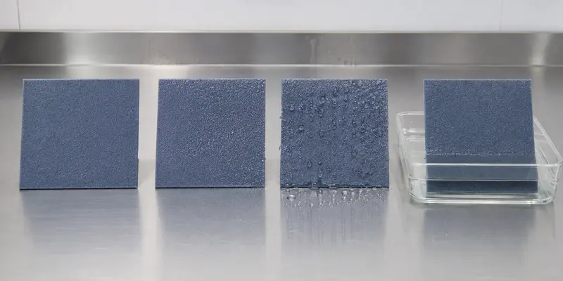 Polyester flock powder panels under humidity condensation splash and immersion tests Polyester flock powder panels under humidity condensation splash and immersion tests