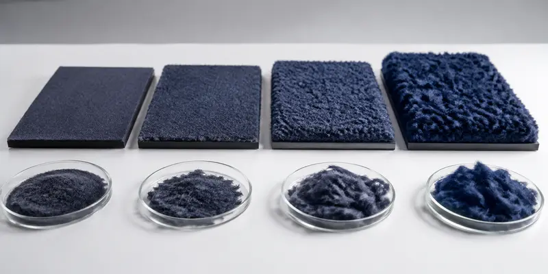Short and long flock fibers compared for smooth, velvet-like and plush surface textures Short and long flock fibers compared for smooth, velvet-like and plush surface textures