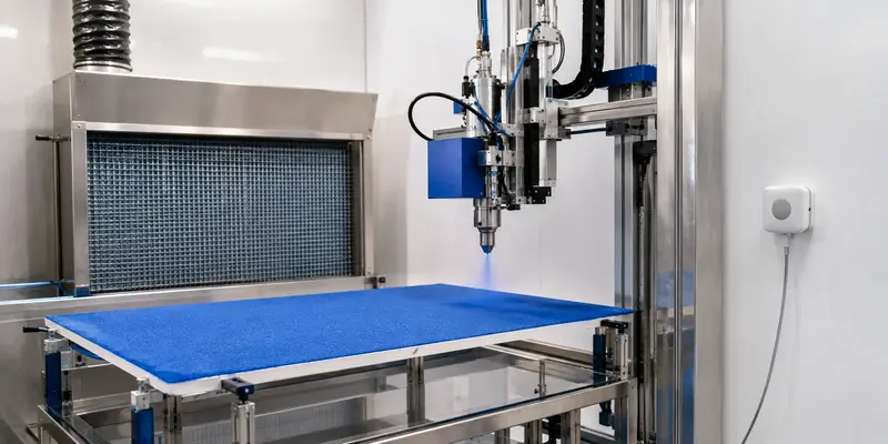 Electrostatic polyester flock powder processing with controlled factory humidity Electrostatic polyester flock powder processing with controlled factory humidity