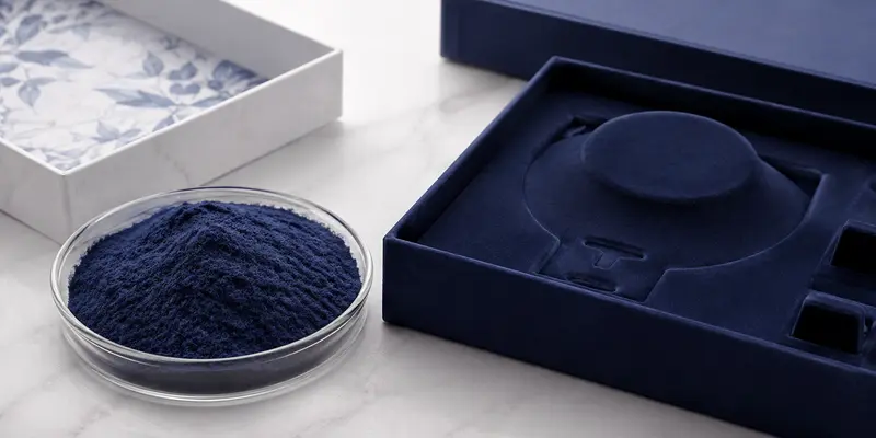 Viscose rayon flock powder and a soft velvet-like packaging insert Viscose rayon flock powder and a soft velvet-like packaging insert