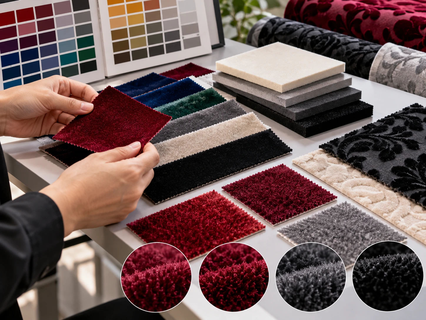 Color and texture sample selection for customized flock printing Color and texture sample selection for customized flock printing