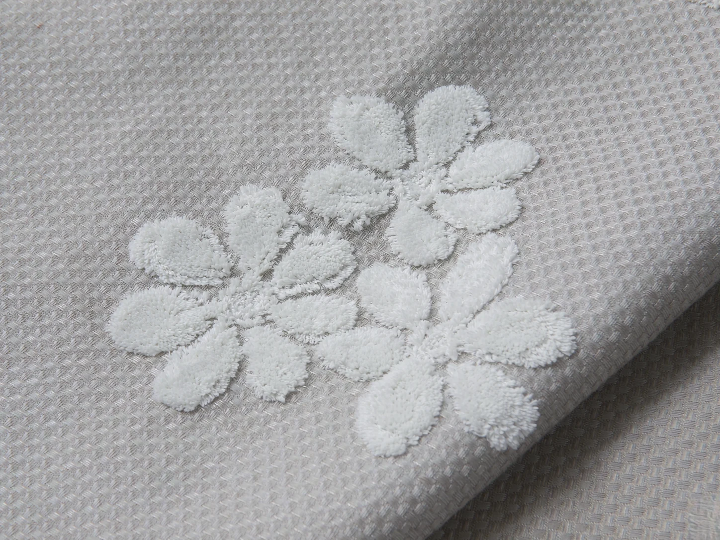 Cotton flocked decorative pattern on textile
