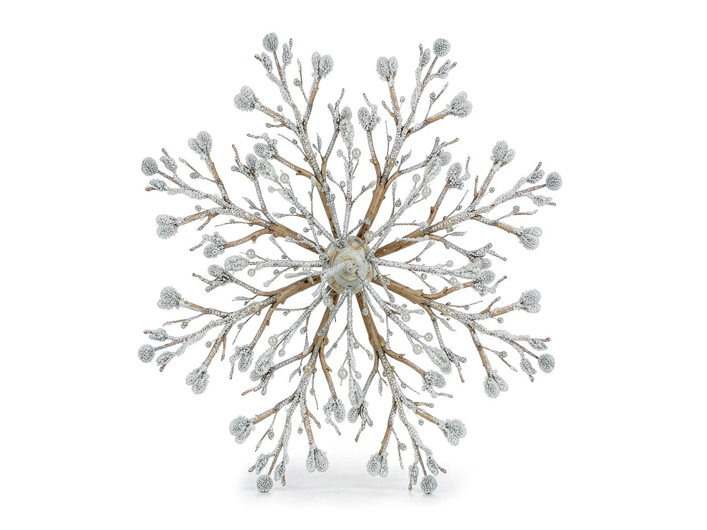 Winter branch arrangement with frosted flock