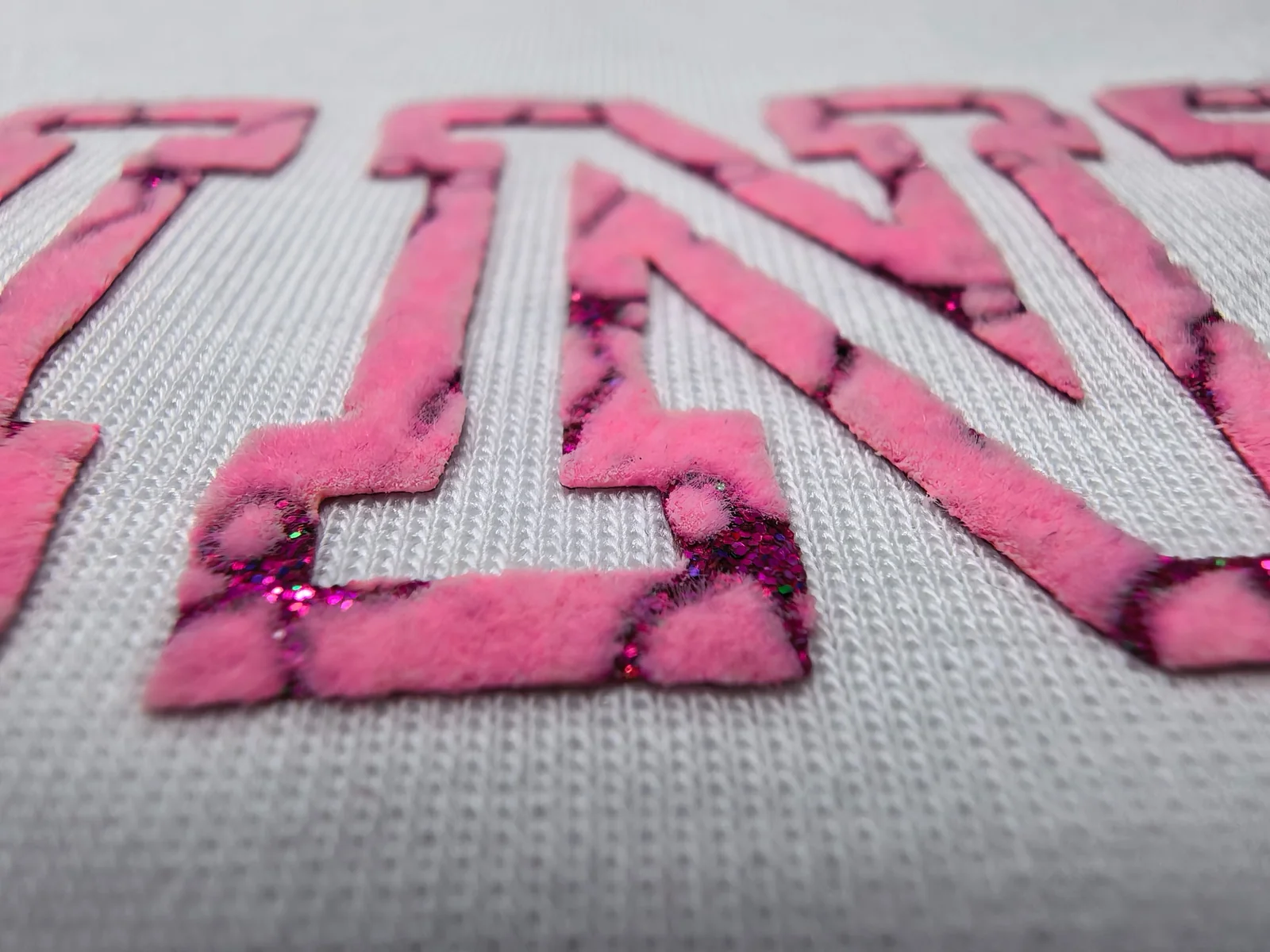 Custom flock heat transfer label